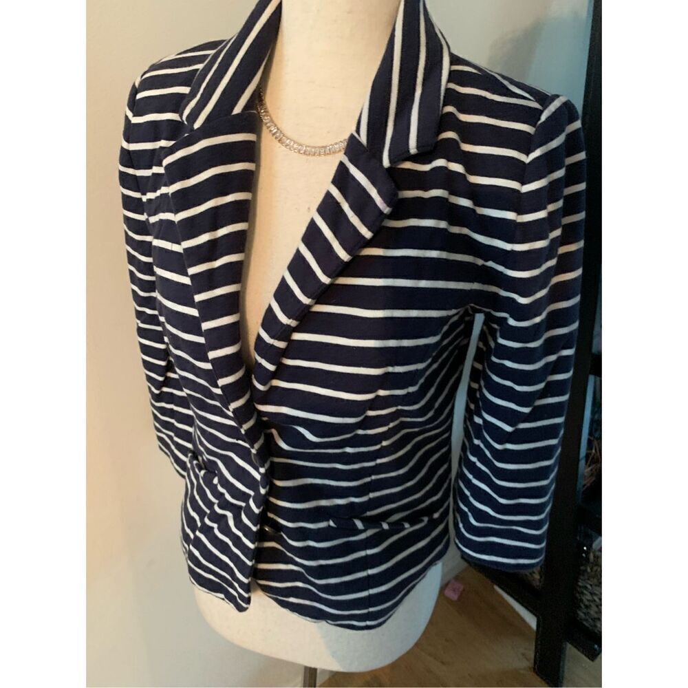 Express striped blazer hundred percent cotton size small 7/8 sleeves